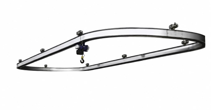 Curved Monorail aluminum crane configuration